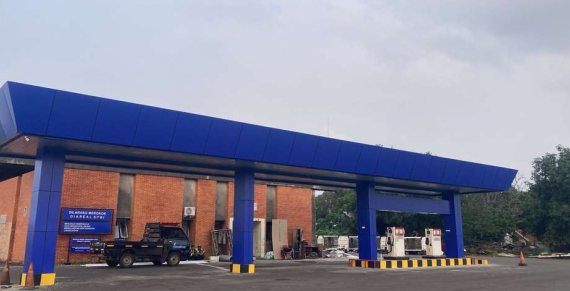 Pemasangan ACP Aluminium Composite Panel SPBU